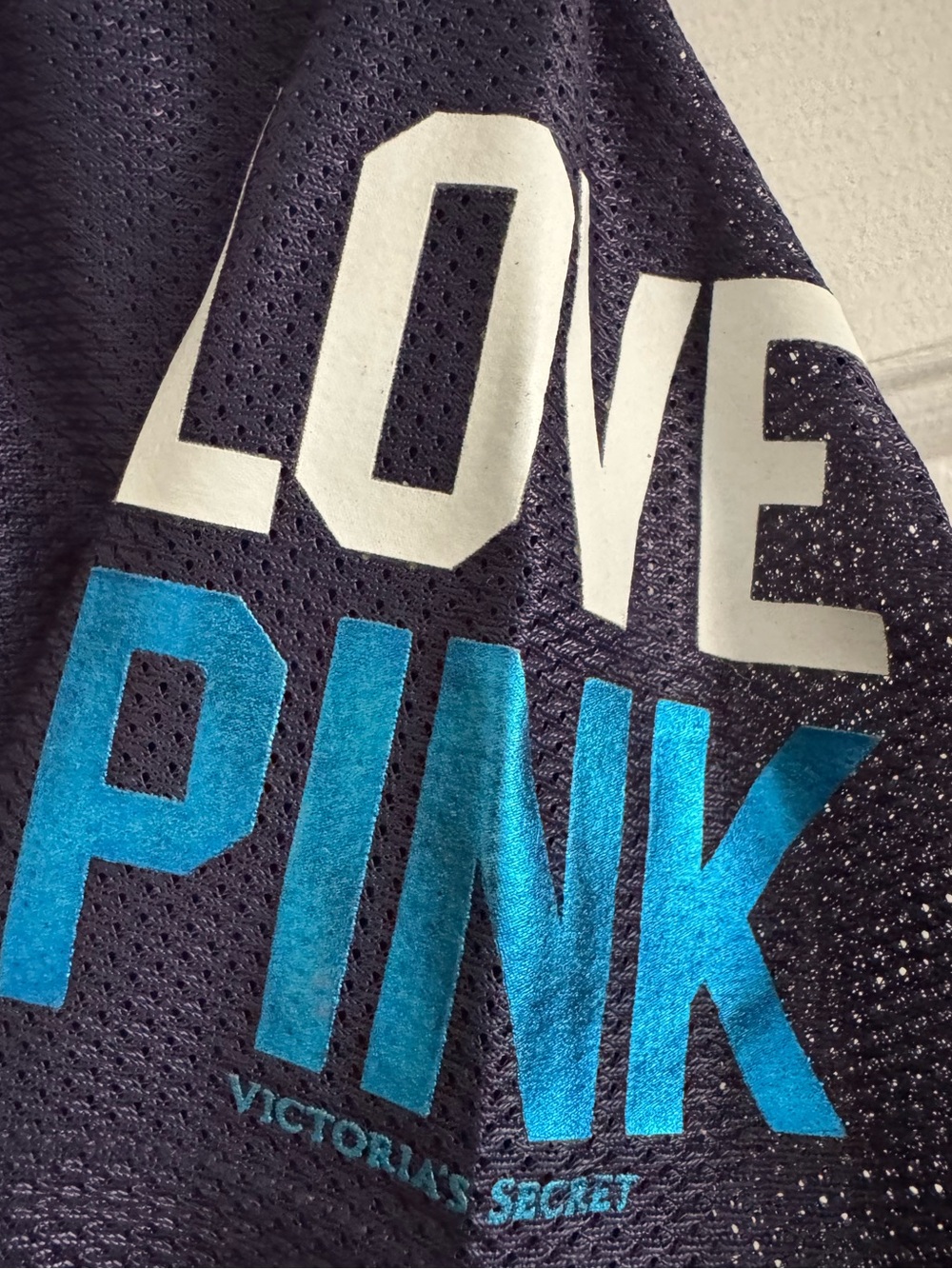 PINK Victoria's Secret NFL Chargers Sequin Jersey Mesh Shirt Medium Like New - Picture 5 of 5